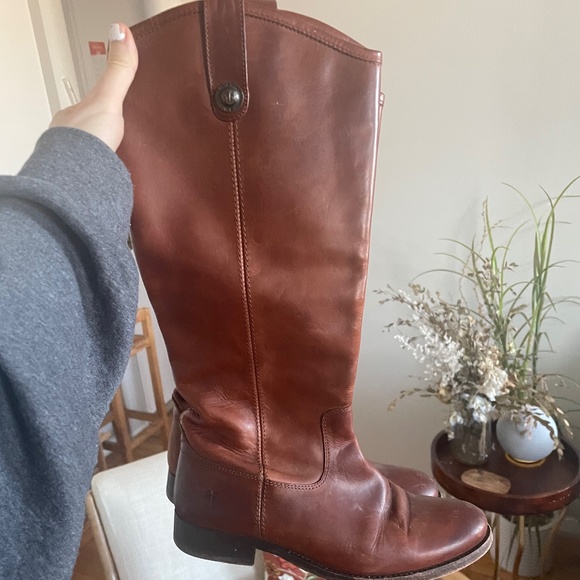 Frye Shoes - Frye Melissa Button Leather Riding Boots - 7.5